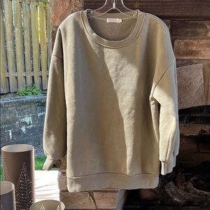 Heavy Aziel Luca  Olive Crew Neck Sweatershirt XL